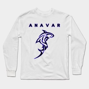 Anavar - Deep Blue Outline Long Sleeve T-Shirt